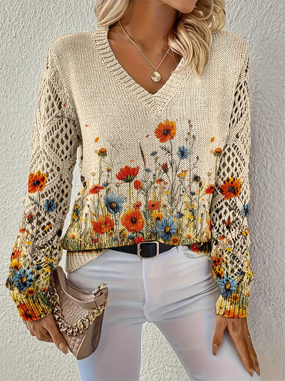 Lillian | Floral V-Neck Sweater
