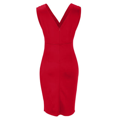 Brielle | Elegant Pleated V-Neck Slit Dress