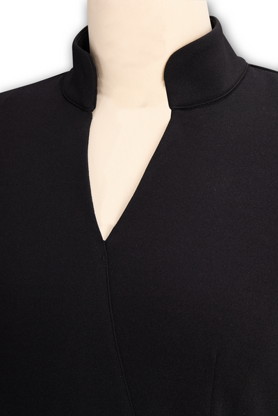 Klara | Sophisticated High-Collar Belted Midi Dress
