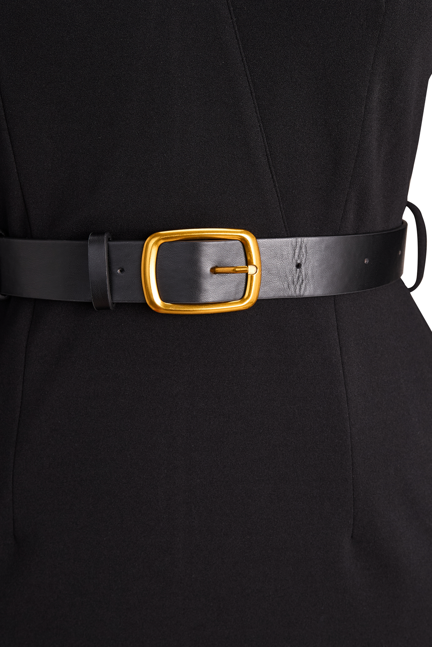 Klara | Sophisticated High-Collar Belted Midi Dress