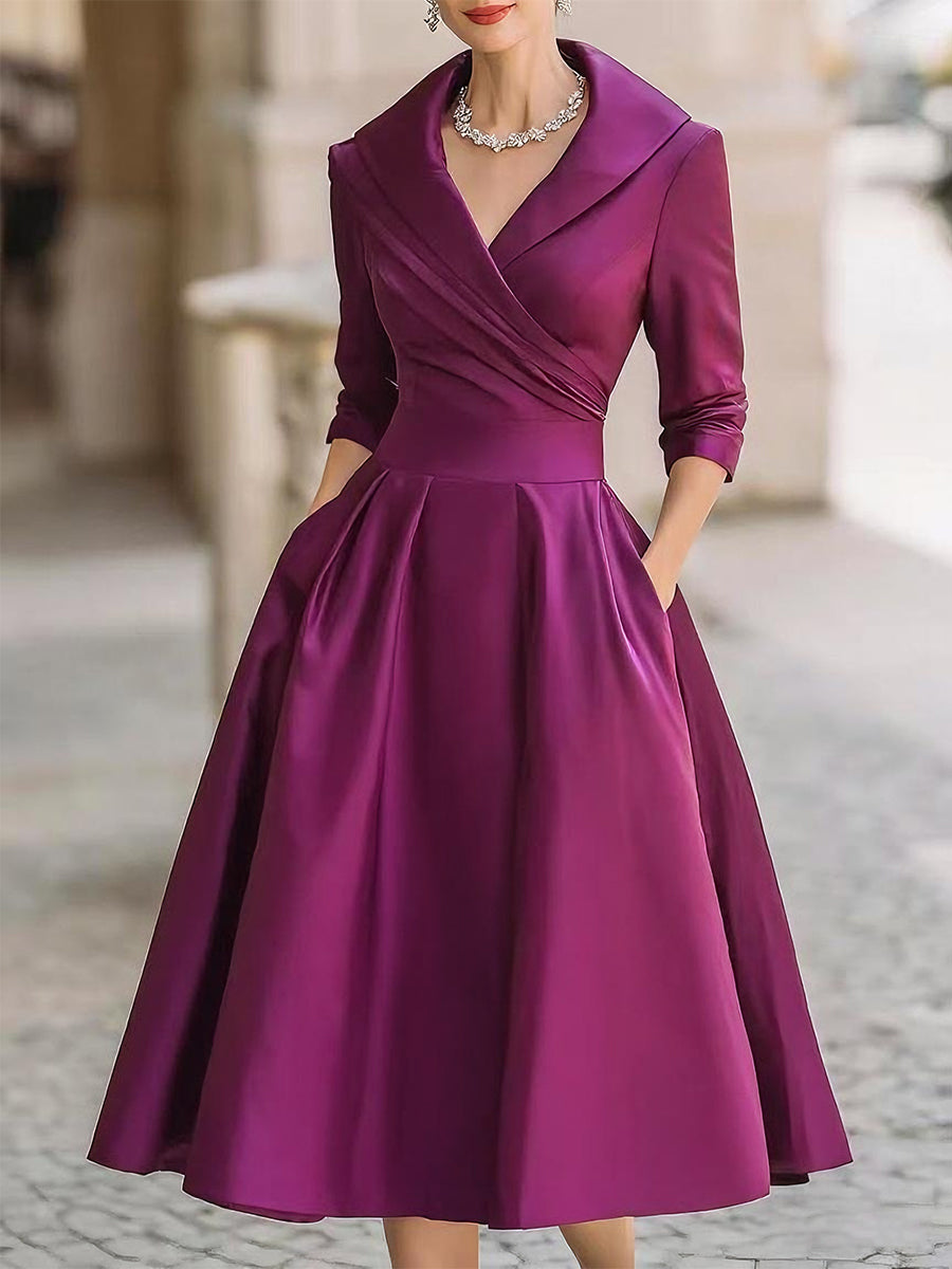 Vivienne | Vintage-Inspired Satin Swing Dress
