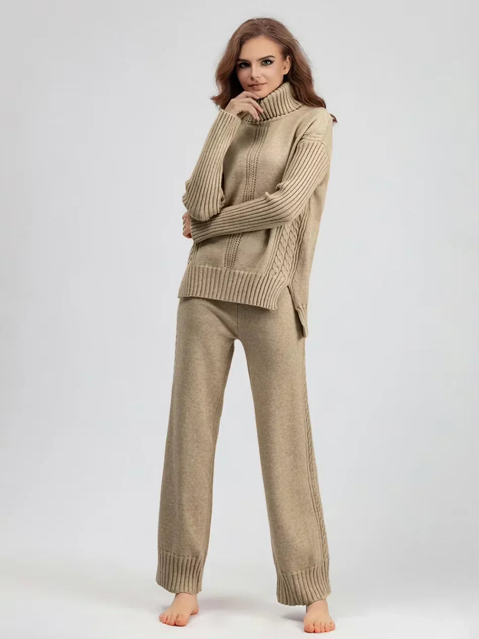 Sierra | Knit Lounge Set with Turtleneck