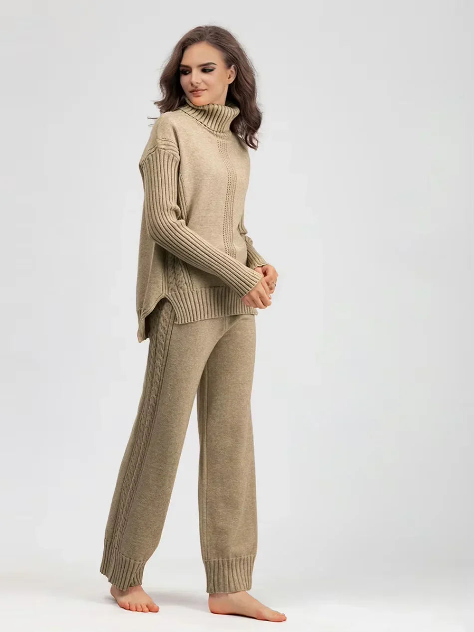 Sierra | Knit Lounge Set with Turtleneck