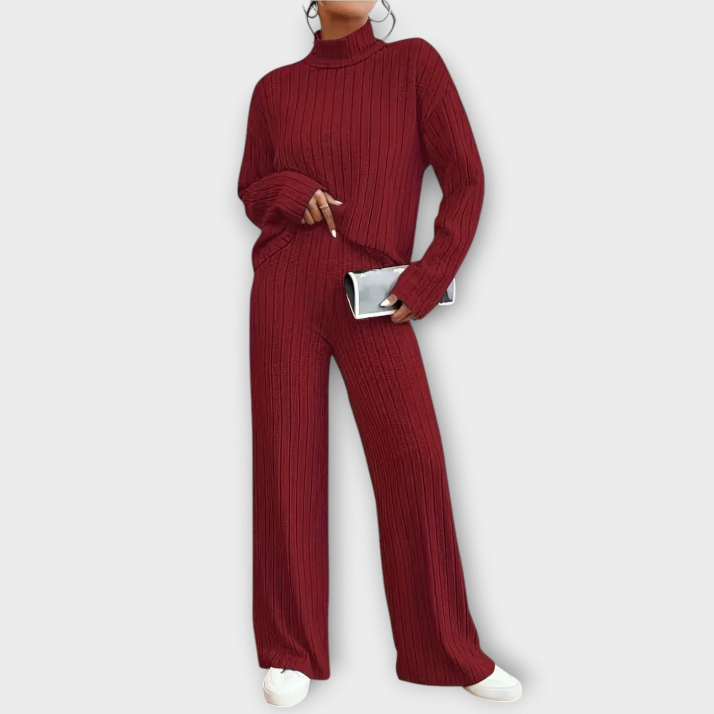 Avery | Ribbed Knit Two-Piece Lounge Set