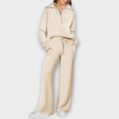 Leah | Zip-Up Wide Leg Lounge Set