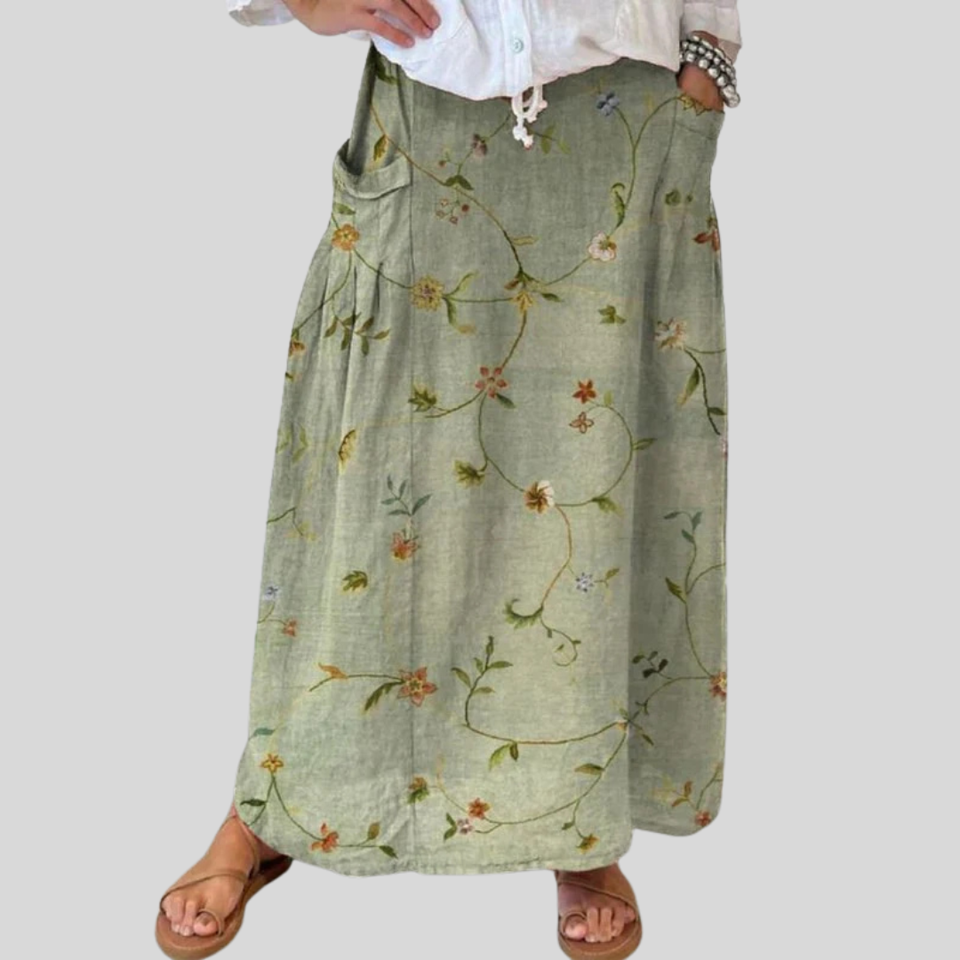 Helen | Sage Garden Vine Maxi Skirt