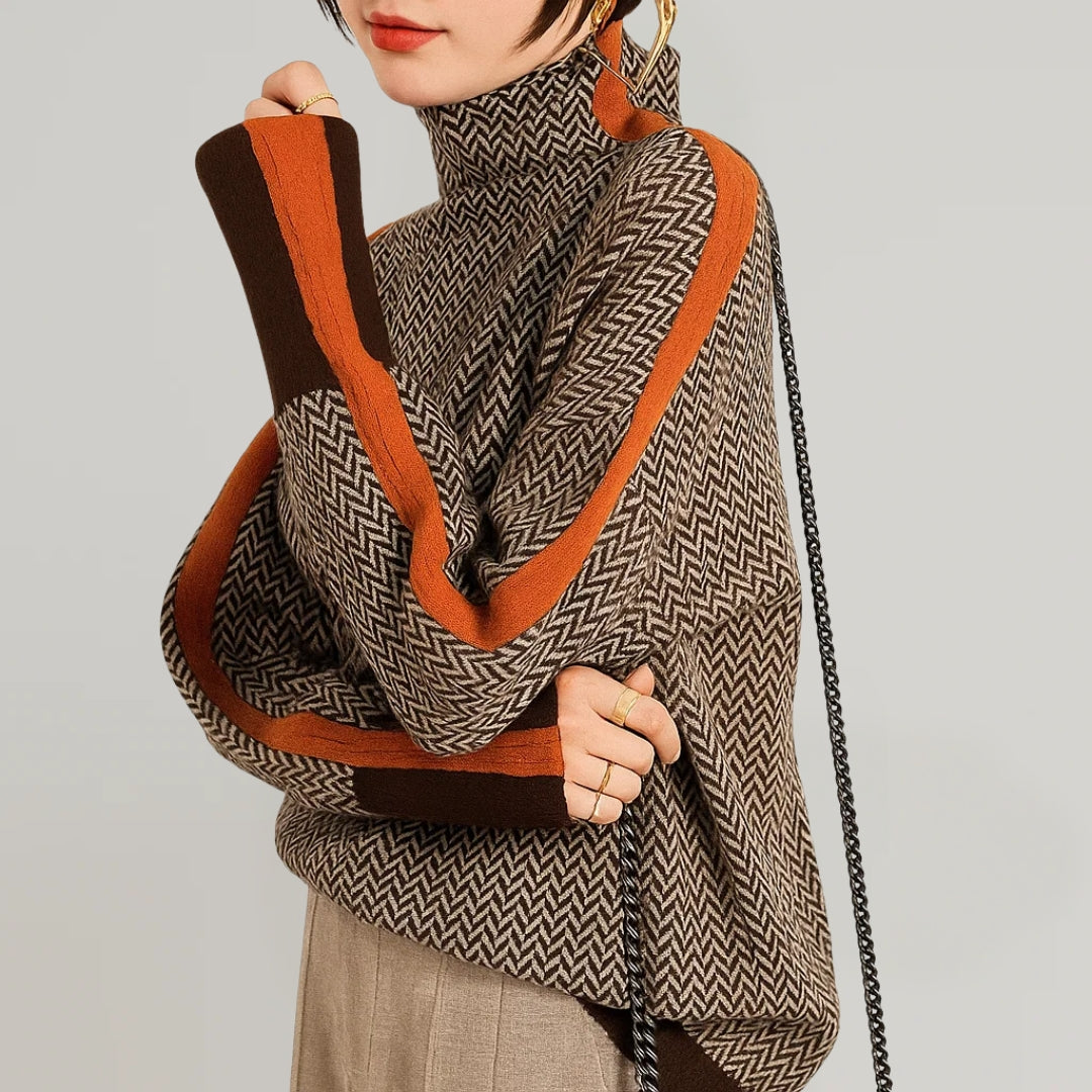 Vivian | Retro-Inspired High-Neck Knit Sweater