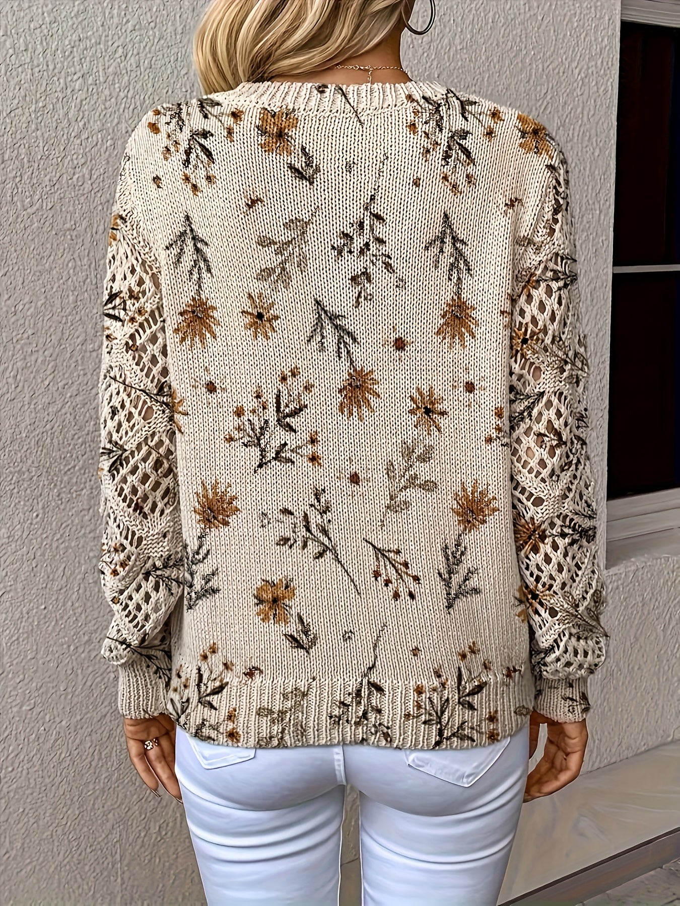 Janet | Gentle Crochet-Sleeve Sweater
