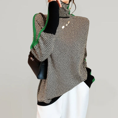 Vivian | Retro-Inspired High-Neck Knit Sweater