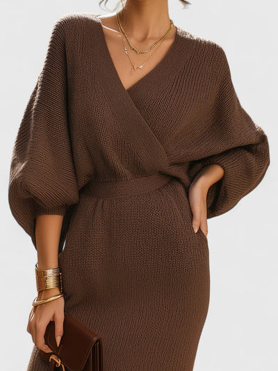 Sienna | Cozy Knit Wrap Sweater Dress
