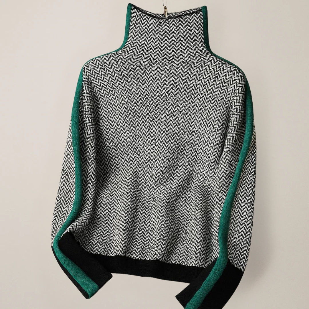 Vivian | Retro-Inspired High-Neck Knit Sweater