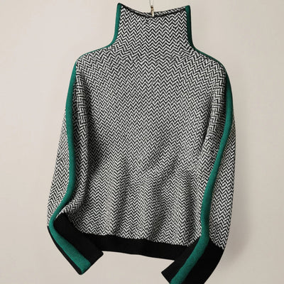 Vivian | Retro-Inspired High-Neck Knit Sweater