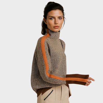 Vivian | Retro-Inspired High-Neck Knit Sweater