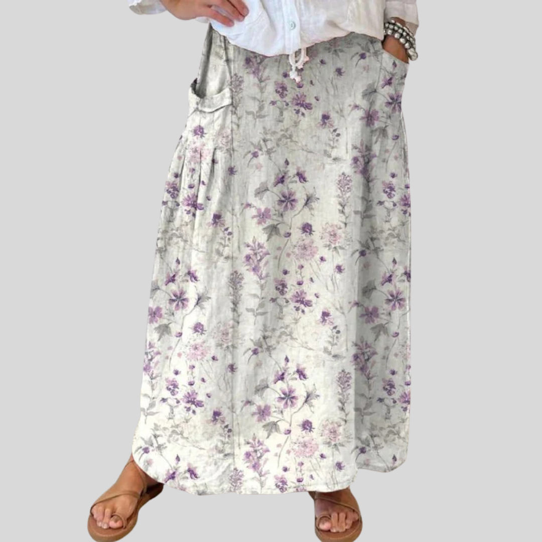 Violet | Soft-Lilac Bloom Maxi Skirt