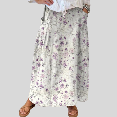 Violet | Soft-Lilac Bloom Maxi Skirt