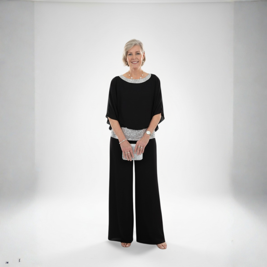 Evelyn | Elegant Chiffon Evening Two-Piece Set