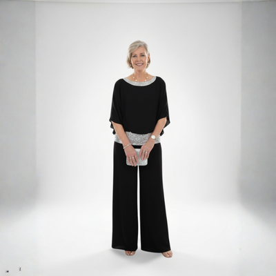 Evelyn | Elegant Chiffon Evening Two-Piece Set