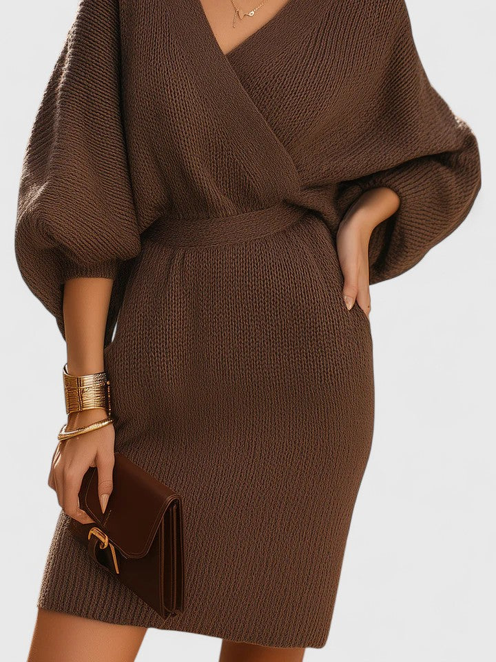 Sienna | Cozy Knit Wrap Sweater Dress