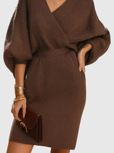 Sienna | Cozy Knit Wrap Sweater Dress