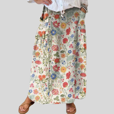 Hannah | Soft-Floral Relaxed Maxi Skirt