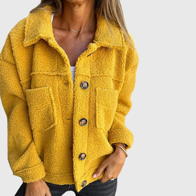 Maya | Button-Up Cozy Teddy Jacket