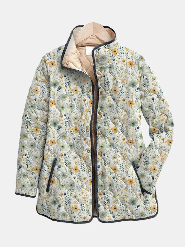 Abigail | Light Meadow-Print Quilted Jacket