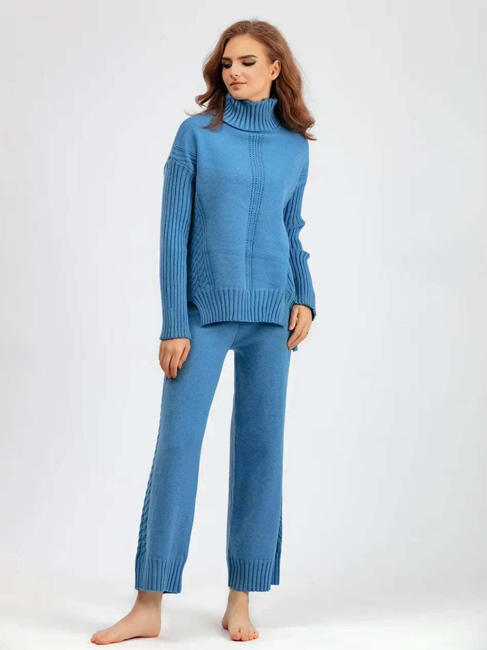 Sierra | Knit Lounge Set with Turtleneck