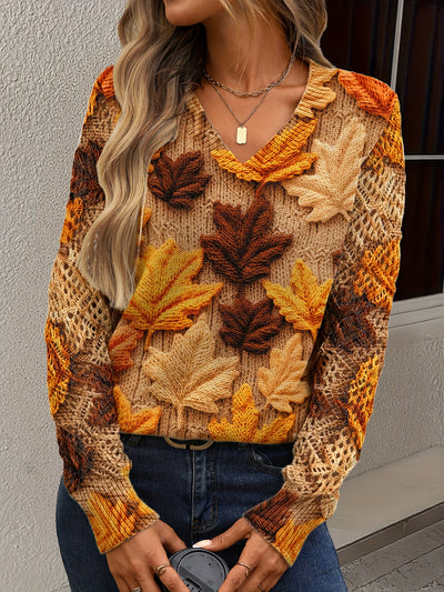 Joanna | Autumn Glow V-Neck Sweater