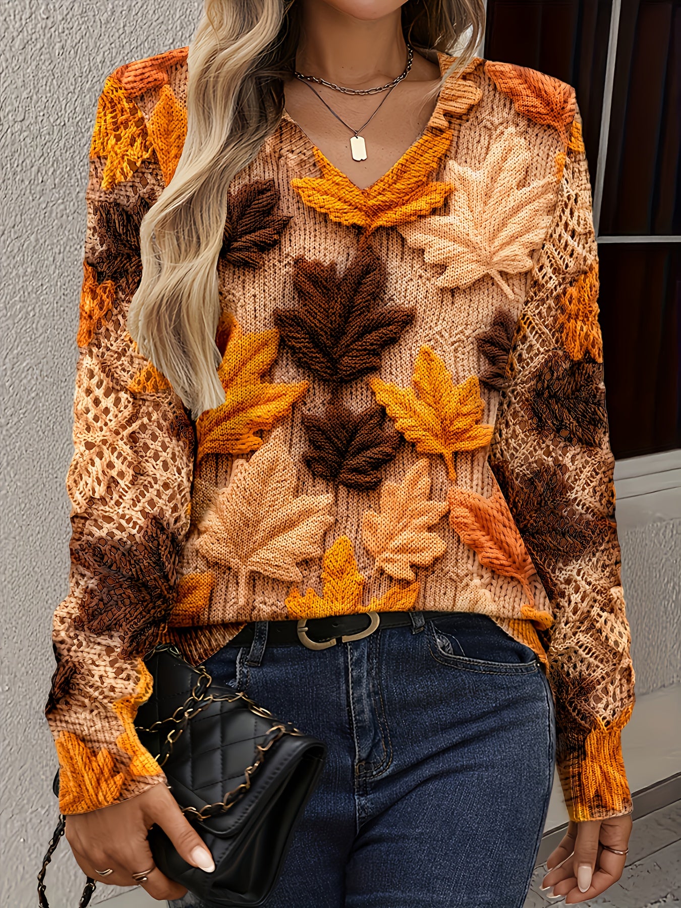 Joanna | Autumn Glow V-Neck Sweater
