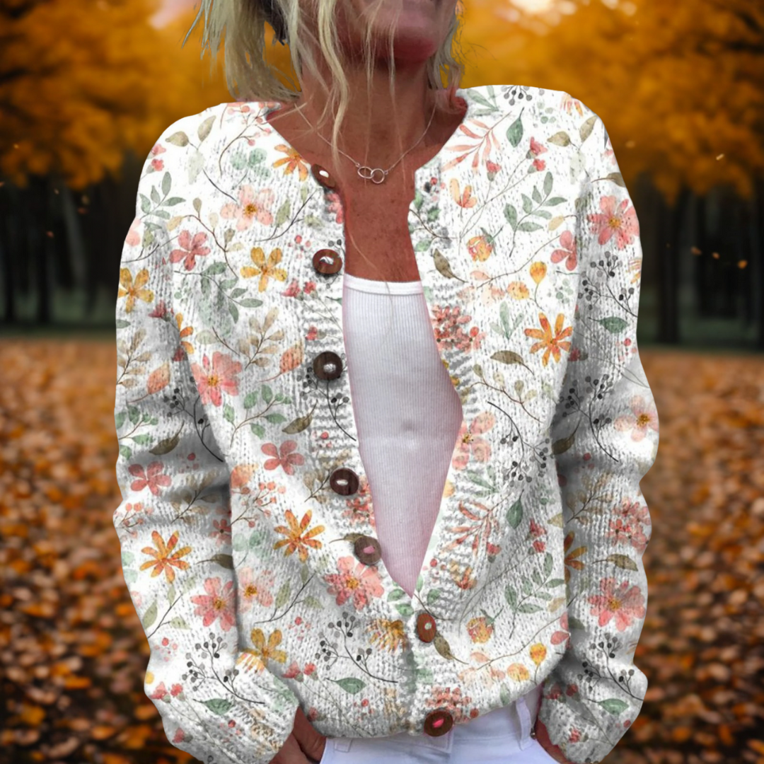 Hazel | Autumn Petals Knit Cardigan