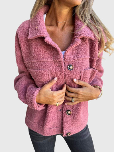 Maya | Button-Up Cozy Teddy Jacket