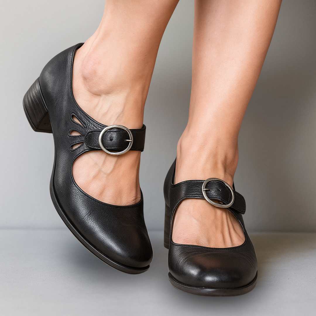 Helen | Comfort Buckle-Strap Orthopedic Heels