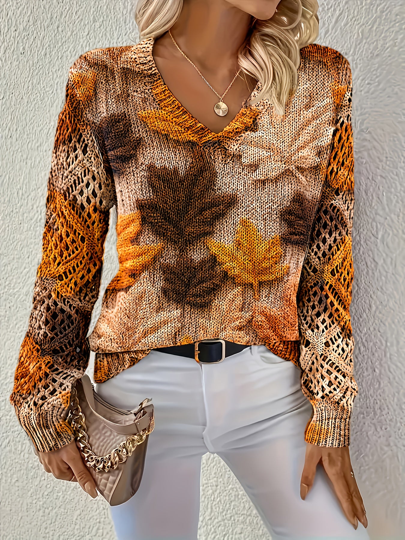 Joanna | Autumn Glow V-Neck Sweater