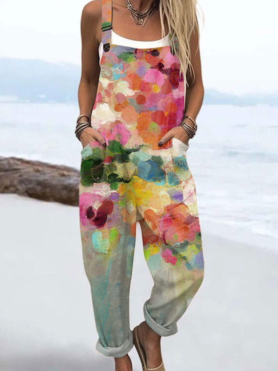 Vivian | Easy Fit Watercolor Bloom Overall