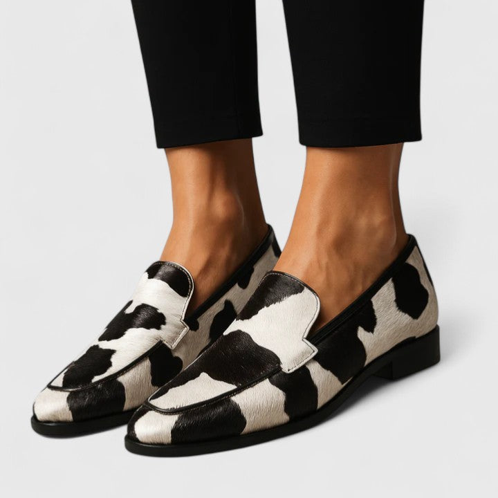 Ivy | Cow-Print Modern Comfort Loafers