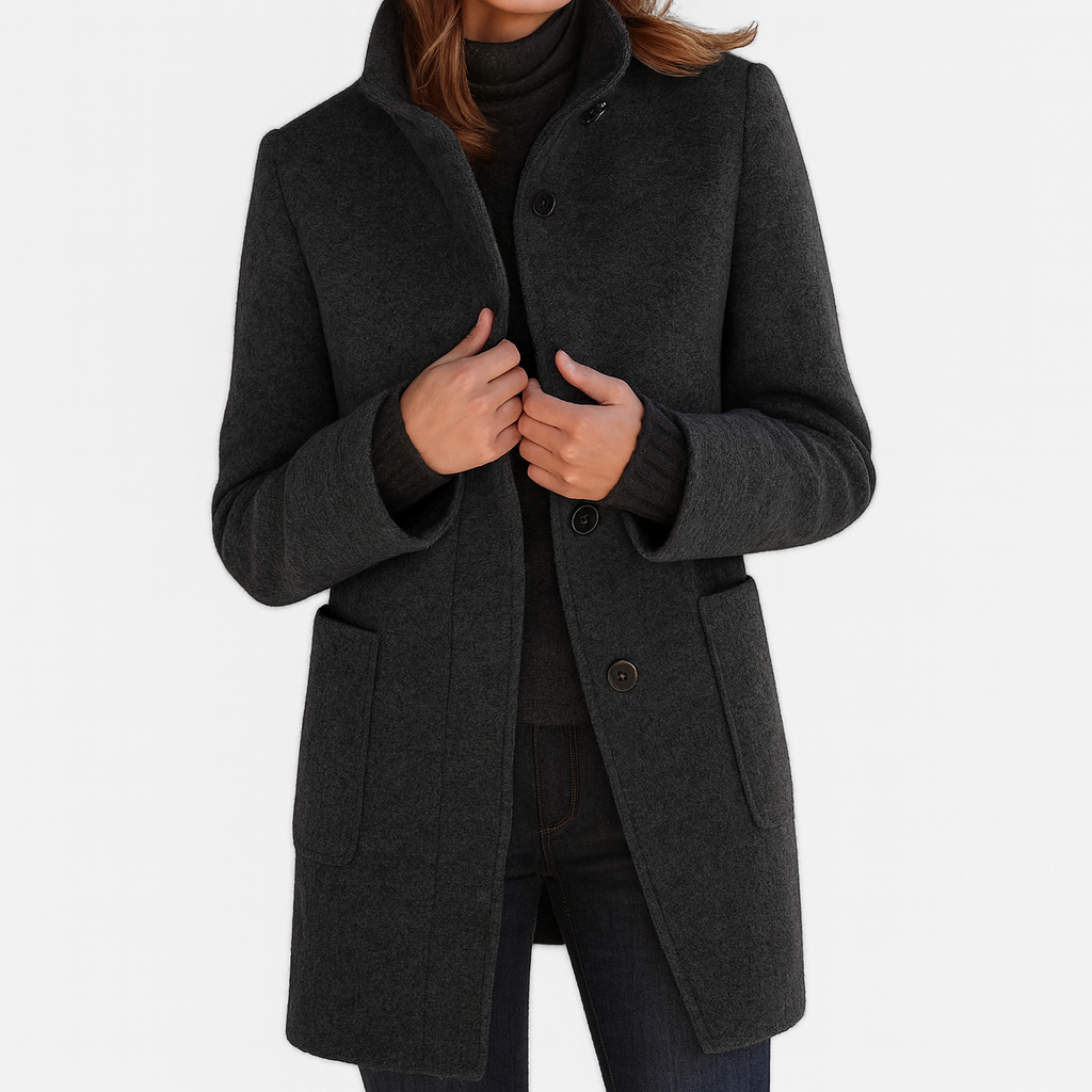 Samantha | Elegant Wool-Blend Tailored Winter Coat