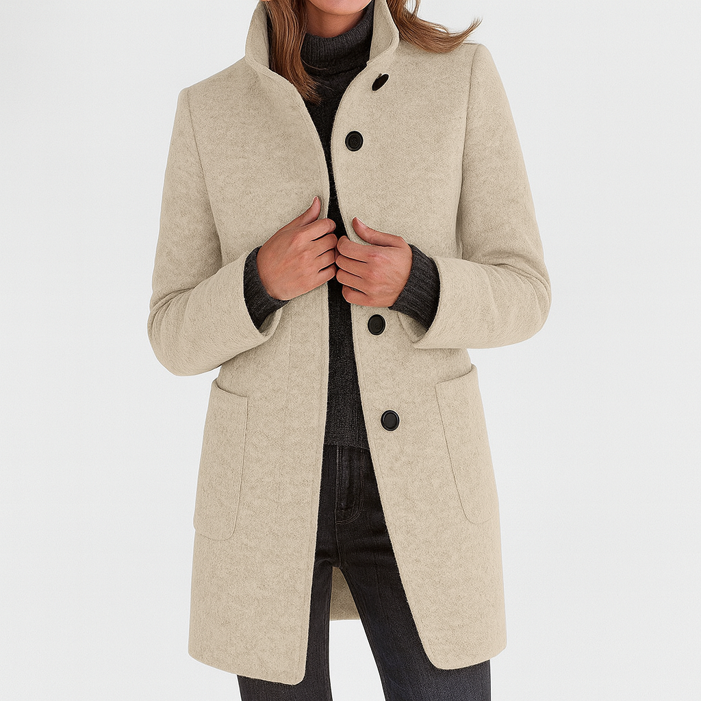 Samantha | Elegant Wool-Blend Tailored Winter Coat