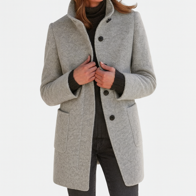 Samantha | Elegant Wool-Blend Tailored Winter Coat