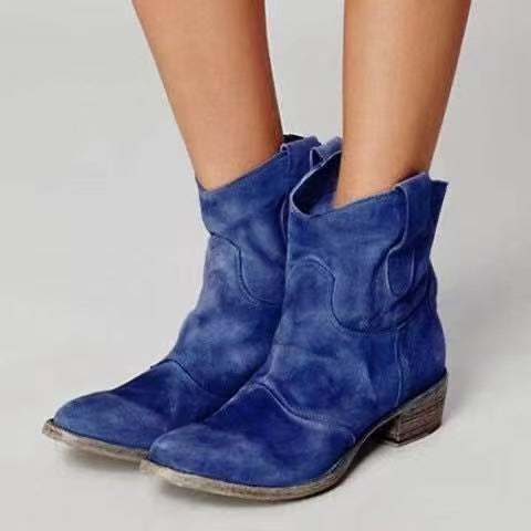 Harper | Suede Western Ankle Boots
