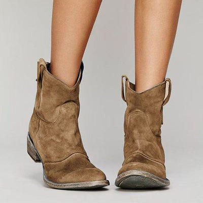 Harper | Suede Western Ankle Boots
