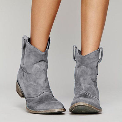 Harper | Suede Western Ankle Boots