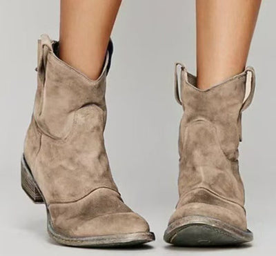 Harper | Suede Western Ankle Boots