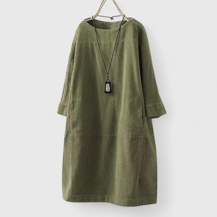 Harper | Minimalist Loose-Fit Cord Dress