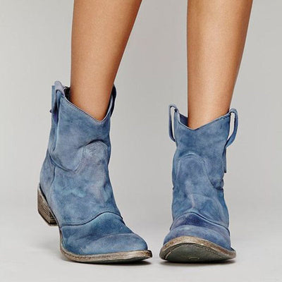 Harper | Suede Western Ankle Boots