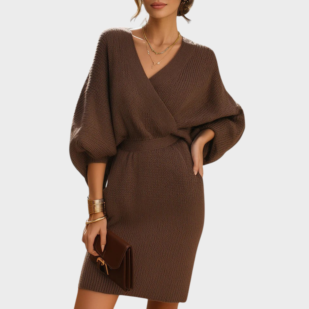 Sienna | Cozy Knit Wrap Sweater Dress