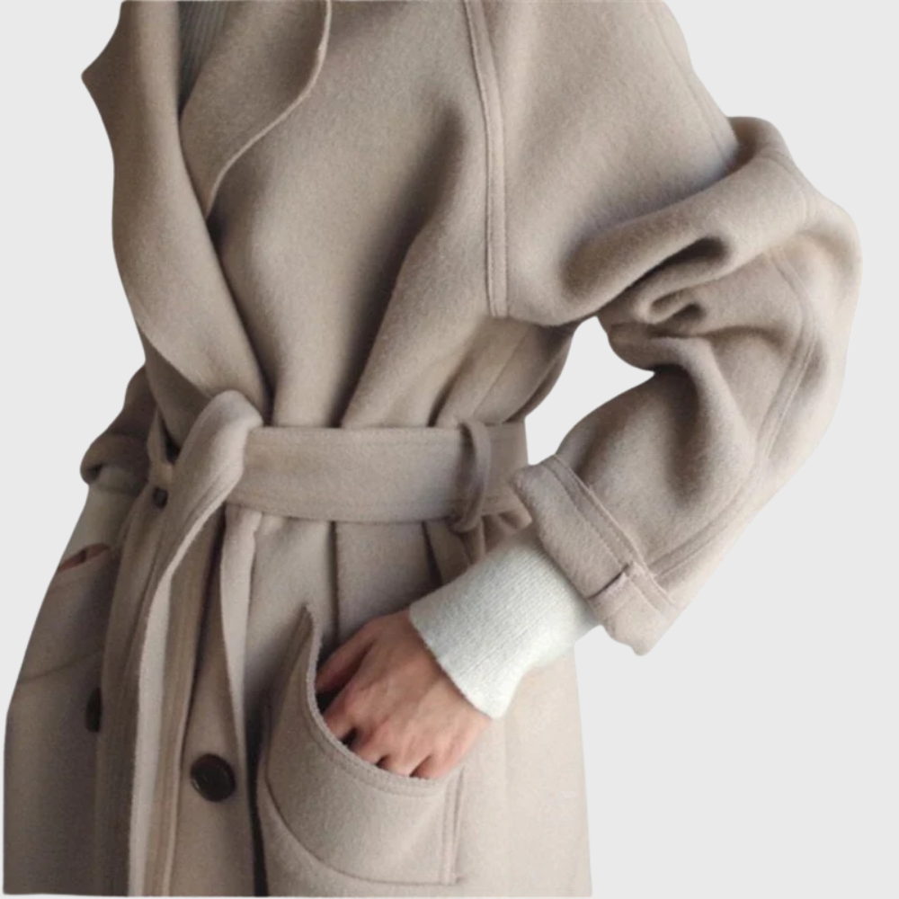 Camille | Classic Double-Breasted Wool Blend Coat
