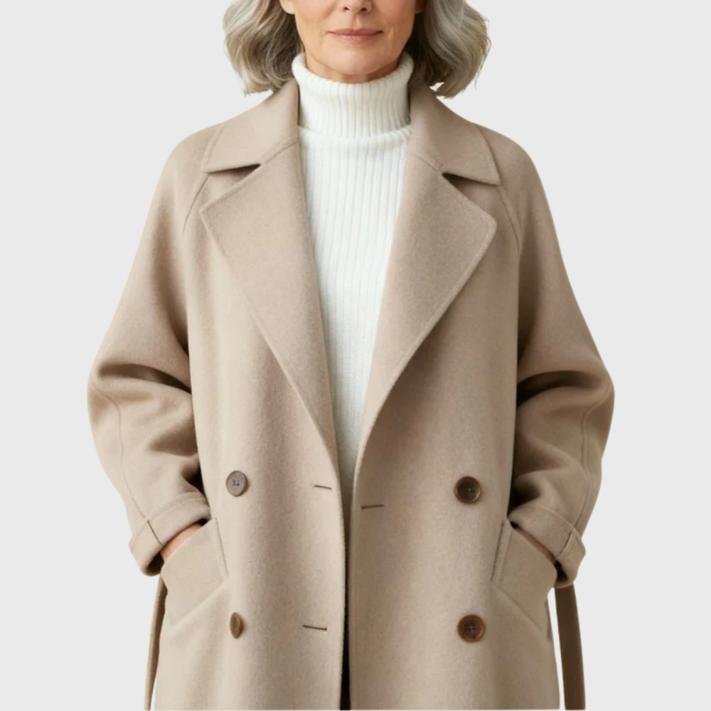 Camille | Classic Double-Breasted Wool Blend Coat