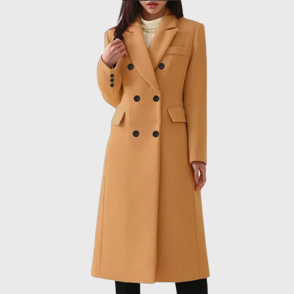 Vivian | Elegant Double-Breasted Longline Coat