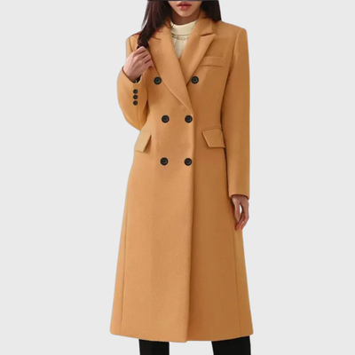 Vivian | Elegant Double-Breasted Longline Coat