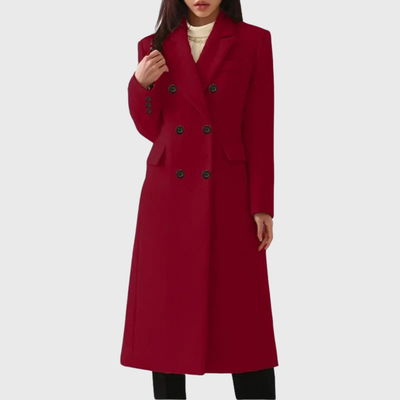 Vivian | Elegant Double-Breasted Longline Coat